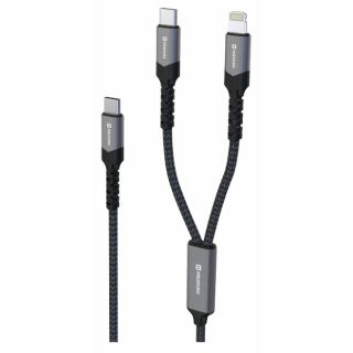 Swissten Textile 2in1 USB-C / Lighting Cable 100W 1.5m (72501202)