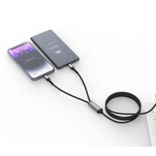 Swissten Textile 2in1 USB-C / Lighting Cable 100W 1.5m (72501202)