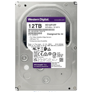 Western Digital Purple Pro Hard Drive HDD / 12 TB / 3.5" / 7200 RPM / 512 MB / 265MB/s (WD122PURP)