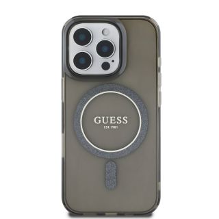 Guess IML Glitter Ring MagSafe Case for Apple iPhone 16 Pro Max (GUHMP16XHFGEREK)