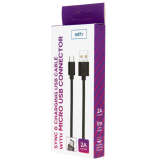 Setty Cable USB-A - microUSB / 1m / 2A / black (GSM165042)