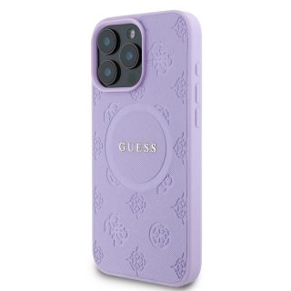 Guess Saffiano Peony Stamp MagSafe Case for Apple iPhone 16 Pro (GUHMP16LPSAPSMEU)