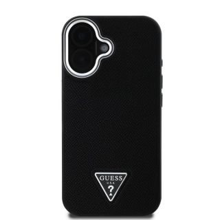 Guess PU Grained Triangle Logo Case for Apple iPhone 16 (GUHMP16SPGTSPSK)
