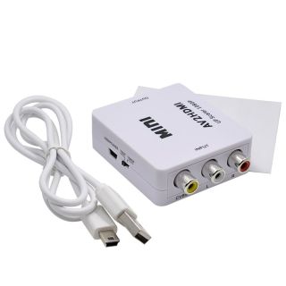 RoGer Adapter to Transfer RCA to HDMI Signal (+Audio) White (RG-RCA-HDMI-CON-WH)