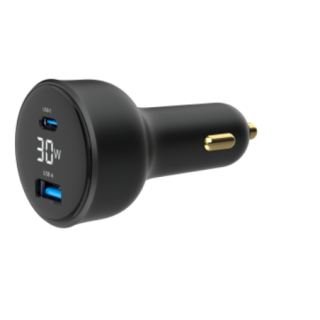 Gembird USB 2-port Car Charger 30W (TA-UC-AC2PD30LCD-CAR-01)