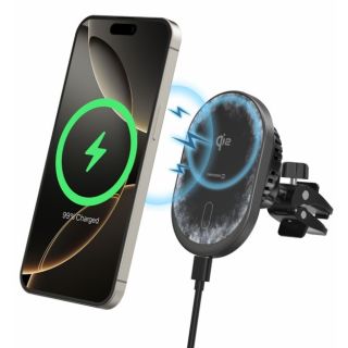Swissten Magnetic Car Holder MagRide with Wireless Charger Qi2 15W (MagSafe compatible) (65010612)