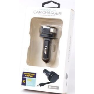 Platinet PLCRRCC Universal IC Car charger 2.4A USB + Rolling Micro USB Cable (PLCRRCC)