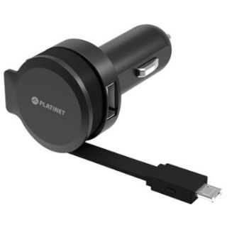 Platinet PLCRRCC Universal IC Car charger 2.4A USB + Rolling Micro USB Cable (PLCRRCC)