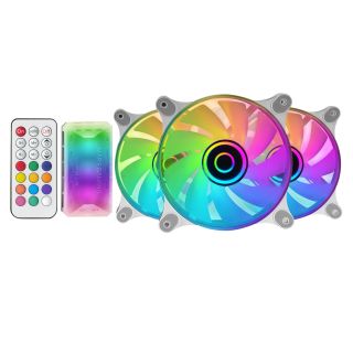 Mars Gaming MF-3DKIT Infinity Mirror ARGB 120mm Remote Control Computer Cooler Kit (MF3DKITW)