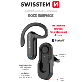 Swissten Dock Earpiece Bluetooth Headphone With Charger (51204000)