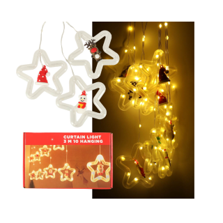 RoGer LED Lights Curtain with Figures 3m / 125LED Warm -White (RO-5249)