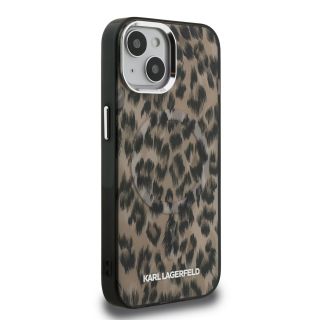 Karl Lagerfeld IML Leopard MagSafe Case for Apple iPhone 15 (KLHMP15SHDLEOICW)