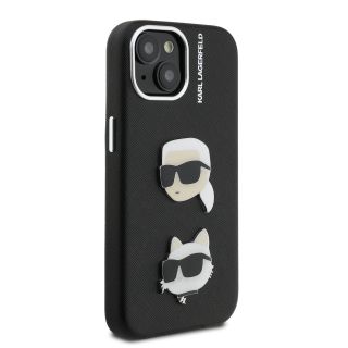 Karl Lagerfeld Grained PU K&CH Heads Case for Apple iPhone 15 (KLHCP15SPSFDHPK)