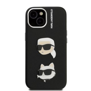 Karl Lagerfeld Grained PU K&CH Heads Case for Apple iPhone 15 (KLHCP15SPSFDHPK)