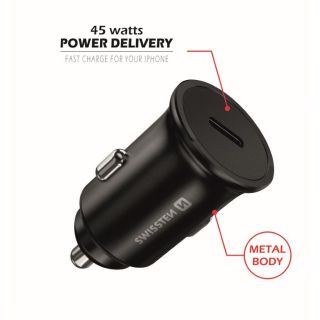 Swissten 45W PD Metal Car Charger Adapter USB-C (20118100)
