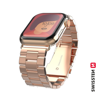 Swissten Metal Strap for Apple Watch 1/2/3/4/5/6/SE / 40 mm / 42 mm / Gold (46000313)