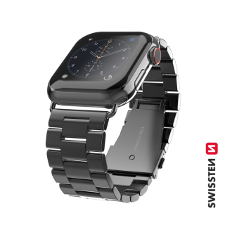 Swissten Metal Strap for Apple Watch 1/2/3/4/5/6/SE / 40 mm / 42 mm / Black (46000311)