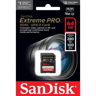 SanDisk Extreme PRO 64GB SDXC UHS-II Class 10 Memory Card (SDSDXDK-064G-GN4IN)