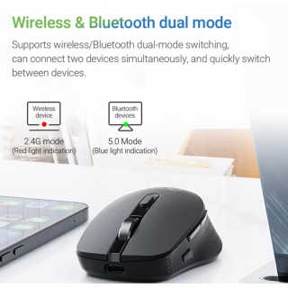 Acer M155 Wireless Optical Mouse 1600DPI / USB-C / Bluetooth (M155 BK)