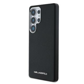 Karl Lagerfeld PU Saffiano Metal Logo and Frame Case for Samsung Galaxy S25 Ultra (KLHMS25LPSAFWMCK)