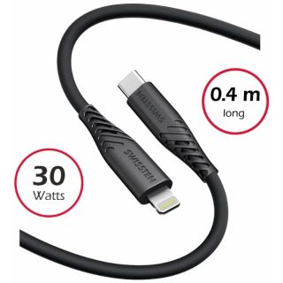 Swissten Soft Silicone USB-C - Lightning 30W Data and Charging Cable 0.4m (71506517)