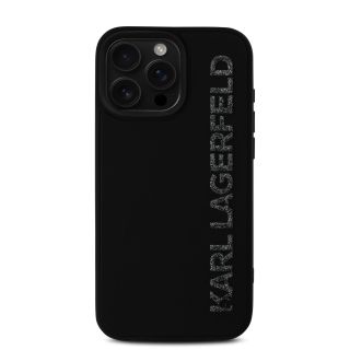 Karl Lagerfeld 3D Rubber Glitter Logo Case for Apple iPhone 16 Pro (KLHCP16LRBKGVCK)