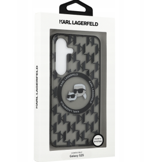 Karl Lagerfeld Button Karl&Choupette Heads On KL Pattern MagSafe Case for Samsung Galaxy S25 (KLHMS25SHMCKMHK)