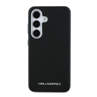Karl Lagerfeld PU Saffiano Metal Logo and Frame Case for Samsung Galaxy S25 Plus (KLHMS25MPSAFWMCK)