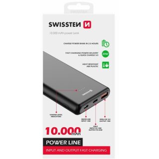 Swissten Line Power Power Bank USB / USB-C / Micro USB / 20W / 10000 mAh (22013912)