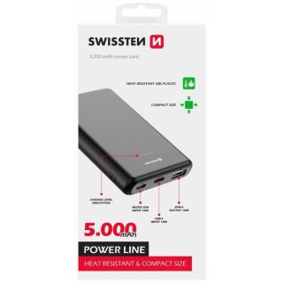 Swissten Line Power Power Bank USB / USB-C / Micro USB / 10W / 5000 mAh (22013910)