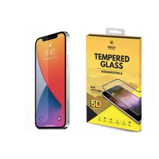 Mocco Full Glue 5D Signature Edition Tempered Glass Full Coverage with Frame Apple iPhone 12 / 12 Pro Black (MC-5D-GP-IPHX12-BK)