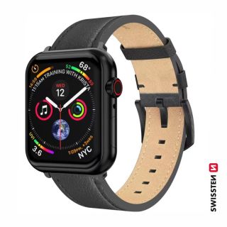 Swissten Leather Strap for Apple Watch 42 / 44 / 45 / 49mm (46000811)