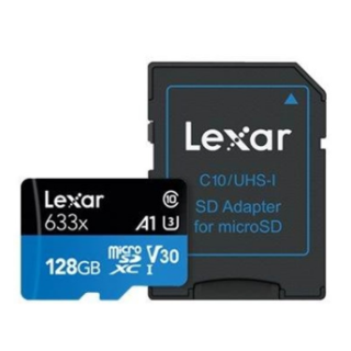 Lexar High-Performance 633x UHS-I Klases 10 microSDXC Card 128GB (LSDMI128BB633A)