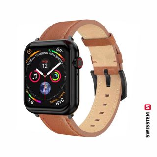 Swissten Leather Band For Apple Watch 42 / 44 / 45 / 49mm (46000813)