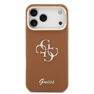 Guess PU Grained 4G Logo Stand Camera Frame Case for Apple iPhone 17 Pro Max (GUHCP17XPCS4GSW)