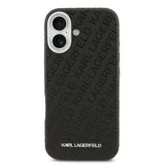 Karl Lagerfeld Grained PU Repeated Logo MagSafe Case for Apple iPhone 17 (KLHMP17SPGKLFOFK)
