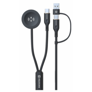 Swissten Wireless 2in1 Charging Cable for Samsung Galaxy Watch / 2x USB-C / USB 1.2m (22065512)
