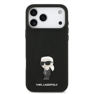 Karl Lagerfeld Liquid Silicone Metal Ikonik Case for Apple iPhone 17 Pro Max (KLHCP17XSMHKNPK)