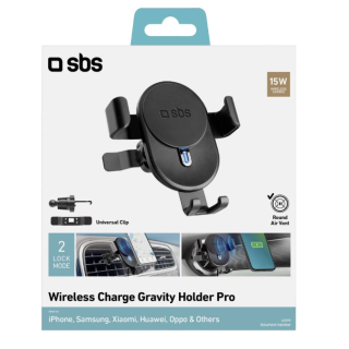 SBS TESUPWIR15SCREW Smartphone holder with 15W Wireless charging (TESUPWIR15SCREW)