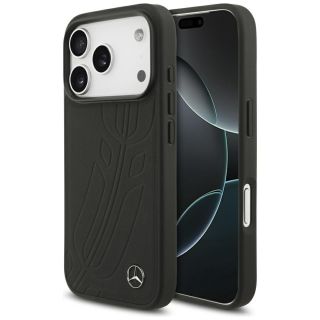 Mercedes Leather Large Laurel Leave MagSafe Case for Apple iPhone 17 Pro (MEHMP17L25ROOLK)