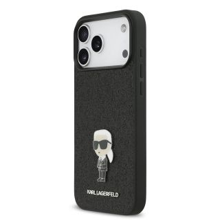 Karl Lagerfeld Fixed Glitter Metal Ikonik Case for Apple iPhone 17 Pro Max (KLHCP17XGKNPSK)