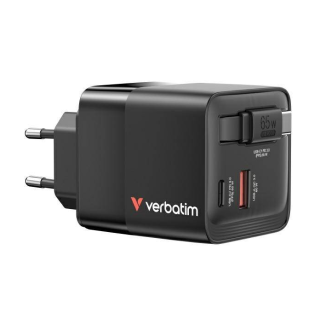 Verbatim 32217 GaN Charger 65W 2x USB-C / USB-A + Adapter (32217)