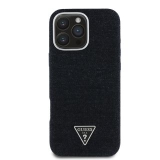 Guess Denim Triangle Logo MagSafe Case for Apple iPhone 16 Pro (GUHMP16LRJFWTLK)