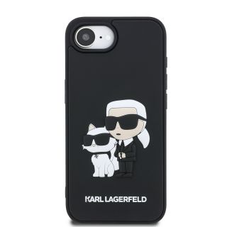 Karl Lagerfeld 3D Rubber Karl and Choupette Case for Apple iPhone 16e (KLHCPSE43DRKCNK)