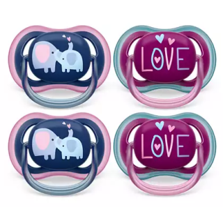 Philips Avent Ultra Air Deco SCF349/22 Pacifier 18m+ for girls 4pcs (SCF349/22)
