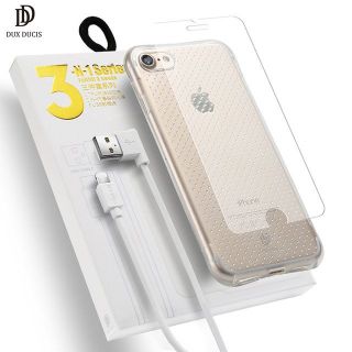 Dux Ducis 3 in 1 Set / Ultra Back Case 0.3 mm / Tempered Glass 9H / Micro USB Data Cable 90 cm White / For Samsung J330 Galaxy J3 (2017) (DUX-SET-J330-WH)