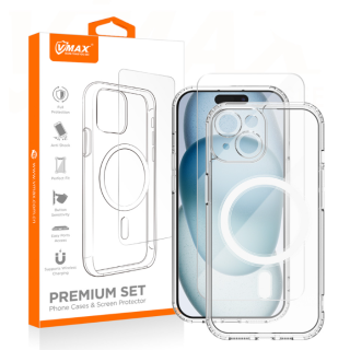Vmax Set MagSafe Case + Tempered Glass 2,5D for Apple iPhone 14 Pro (VMAX-SET-MSCTG-IPH-14PR)