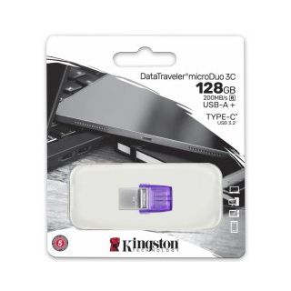 Kingston 128GB microDuo 3C USB Type-A + USB Type-C Flash Memory (DTDUO3CG3/128GB)