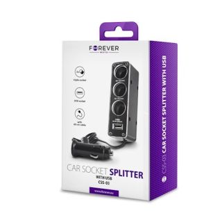 Forever 3 x Car Charger Socket Spliiter (GSM001530)
