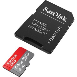 Sandisk Ultra Android microSDXC 64GB 140MB/s A1 Cl.10 UHS-I Memory card + adapter (SDSQUAB-064G-GN6MA)